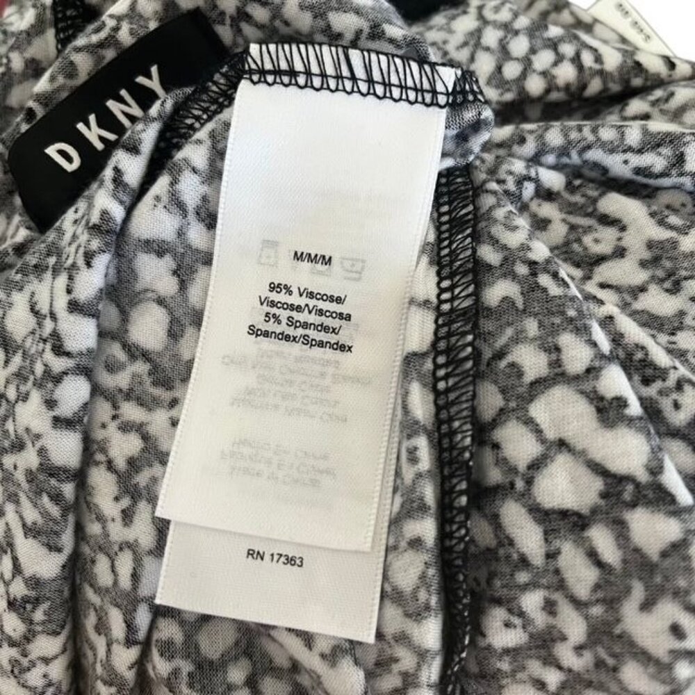 DKNY Women's Shadow Play Logo Pajama Top Black and White Neon Size Medium New - Picture 6 of 6